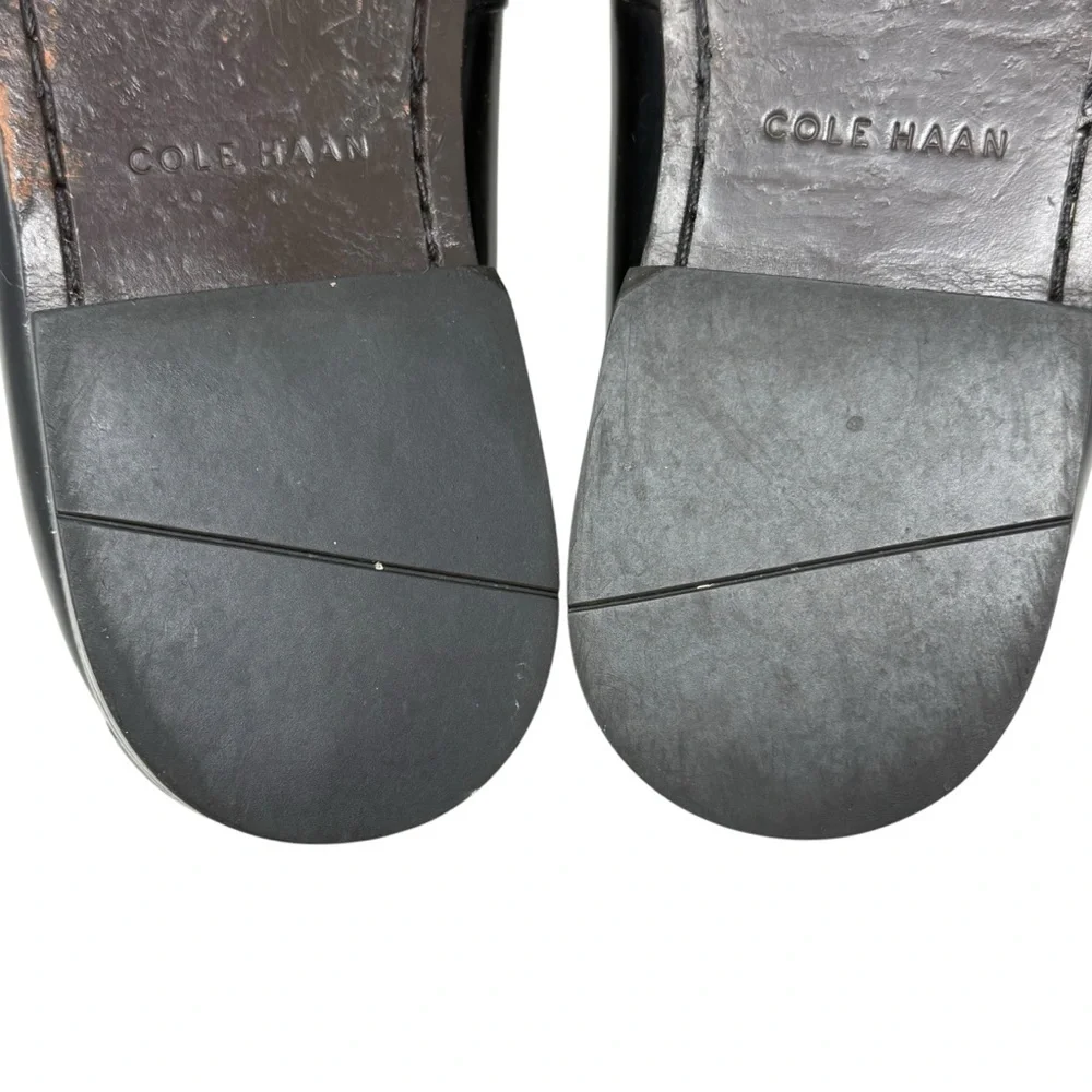 Cole Haan Classic Black Pinch Tassel Leather Loafers Mens Size 9.5 3E Extra Wide